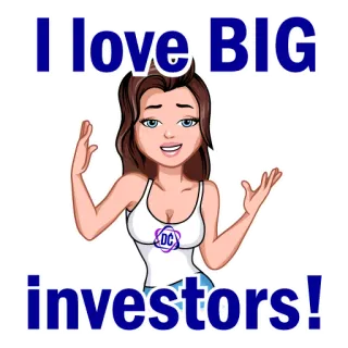 😍 be87d721 I love BIG investors! investing, business, finance, investors, cartoon, woman telegram sticker
