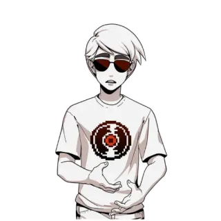 🕶 243f26a3 Dirk Strider Homestuck Dirk Strider, Homestuck, pixel art, webcomic, character telegram sticker