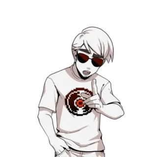 🕶 5c6c59a2 Dave Strider Homestuck homestuck, webcomic, dave strider, character, sunglasses, pointing telegram sticker
