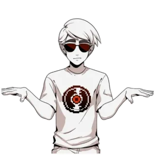 🕶 9da3a885 Dave Strider Homestuck Homestuck, Dave Strider, shrugging, webcomic, character telegram sticker