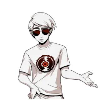 🕶 dc72e2d5 Dave Strider Homestuck Dave Strider, Homestuck, vinyl, sunglasses, character, white hair telegram sticker
