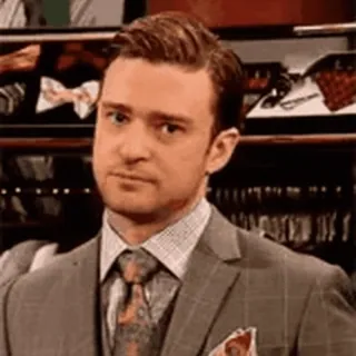 😑 d1fbcd39 Justin Timberlake person, mann, promi, grinsen, anzug, sänger, schauspieler telegram sticker