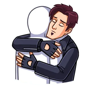 🤗 2d132e53 ハグ, 抱擁, 癒し, 漫画, キャラクター, フレンドリー telegram sticker
