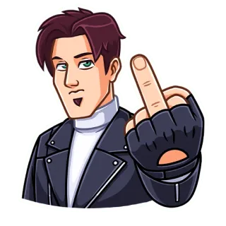 🖕 c8349cb0 中指, 不適切なジェスチャー, 侮辱的, 漫画, キャラクター telegram sticker
