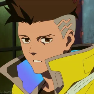 ⚙️ 02c9e8af David Martinez Cyberpunk: Edgerunners 사이버펑크, 애니메이션, 엣지러너, 데이비드 마르티네즈, 캐릭터, TV 프로그램 whatsapp sticker