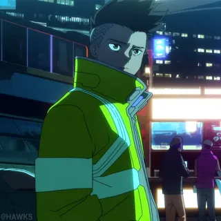 🦾 0532059b David Martinez Cyberpunk: Edgerunners 애니메이션, 사이버펑크, 엣지러너, 데이비드 마르티네즈 whatsapp sticker