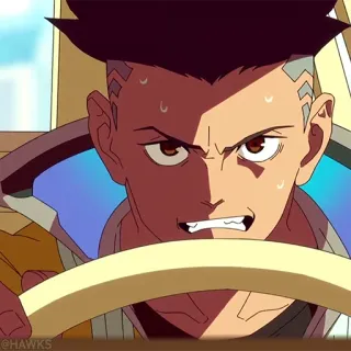 ⚙️ 19c2f31b David Martinez Cyberpunk: Edgerunners 애니메이션, 사이버펑크, 에지러너, 데이비드 마르티네즈, 운전, 진지한 whatsapp sticker