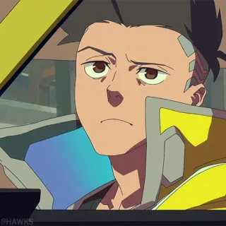 🦾 1c1ef1ef David Martinez Cyberpunk: Edgerunners 애니메이션, 사이버펑크, 캐릭터, 에지러너, 데이비드 마르티네스 whatsapp sticker