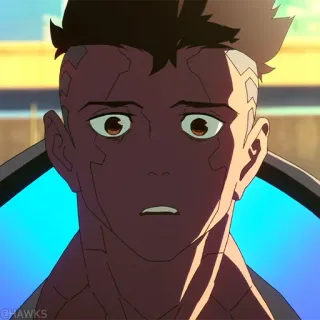 ⚙️ 9f66d377 David Martinez Cyberpunk: Edgerunners 사이버펑크, 애니메이션, 엣지러너, 데이비드 마르티네즈, 캐릭터, 스티커 whatsapp sticker