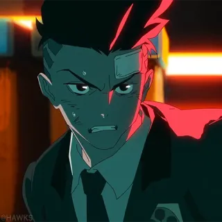 🦾 bcc6065f David Martinez Cyberpunk: Edgerunners 애니메이션, 사이버펑크, 데이비드 마르티네스, 엣지러너, 캐릭터, 애니메이션 whatsapp sticker