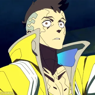 ⚙️ c7b6cec7 David Martinez Cyberpunk: Edgerunners 사이버펑크, 애니메이션, 엣지러너, 데이비드 마르티네스, 캐릭터, 스티커 whatsapp sticker