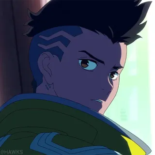 ⚙️ dffb749e David Martinez Cyberpunk: Edgerunners 애니메이션, 사이버펑크, 캐릭터, 데이비드 마르티네스, 엣지러너 whatsapp sticker