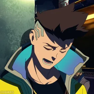 ⚙️ e063a2bd David Martinez Cyberpunk: Edgerunners 사이버펑크, 엣지러너, 데이비드 마르티네스, 애니메이션, 만화 whatsapp sticker