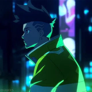 🦾 e5c35e15 David Martinez Cyberpunk: Edgerunners 애니메이션, 사이버펑크, 에지러너, 데이비드 마르티네즈, 만화 whatsapp sticker
