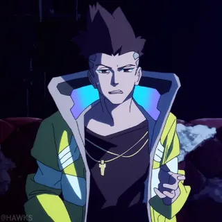 🦾 e98d41c2 David Martinez Cyberpunk: Edgerunners 사이버펑크, 애니메이션, 데이비드 마르티네스, 엣지러너 whatsapp sticker