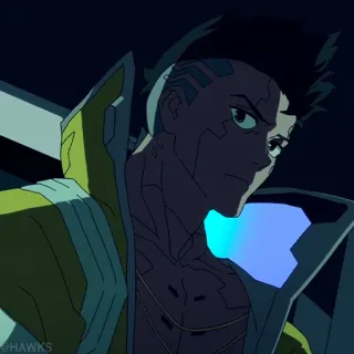 🦾 f2908db5 David Martinez Cyberpunk: Edgerunners 사이버펑크, 애니메이션, 데이비드 마르티네즈, 캐릭터, 엣지러너 whatsapp sticker