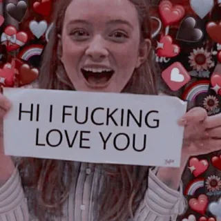 🐙 0ebf730d HI I FUCKING LOVE YOU ความรัก, ความรักใคร่, การแสดงออก, คำหยาบ, ก้าวร้าว, ความสุข telegram sticker