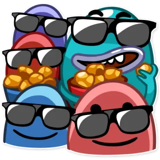 🎬 02dfd0bd stiker, monster, kacamata hitam, lucu, kartun whatsapp sticker