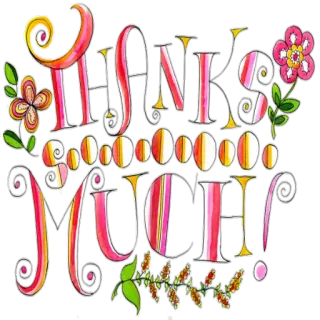 💐 3d119f9f THANKS MUCH! dziękuję, dzięki, kwiatowy, powitanie, kolorowy telegram sticker