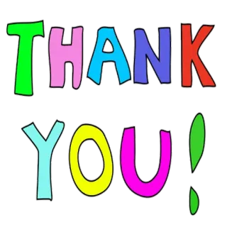 🙏 569a26c6 THANK YOU! dziękuję, wdzięczność, uznanie, kolorowy, pozdrowienie telegram sticker