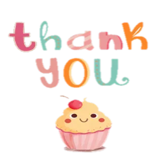 🙏 6ba84c2f thank you dziękuję, babeczka, słodki, pozdrowienie, słodki, deser telegram sticker