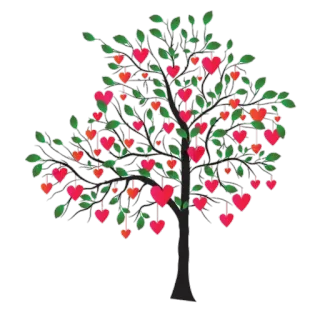 🎄 867ccc73 serce, drzewo, miłość, natura, liście, walentynki telegram sticker