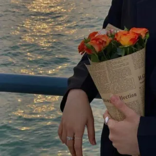 ❤️‍🔥 0f91e8d0 꽃, 부케, 장미, 물, 사람, 손 telegram sticker