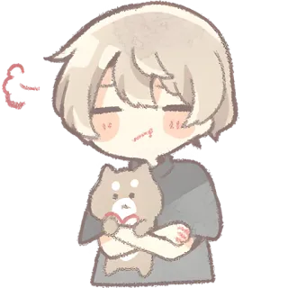 😖 0eeb4df7 cute, anime, shiba inu, cartoon, chibi, dog, pet telegram sticker