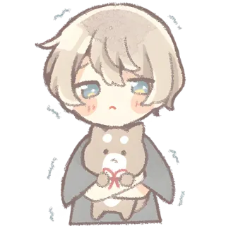 😒 35f6a37d anime, cute, kawaii, cartoon, drawing, chibi telegram sticker