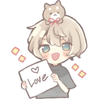 🫶 7e4249ef Love love, heart, cute, anime, cartoon, kawaii telegram sticker