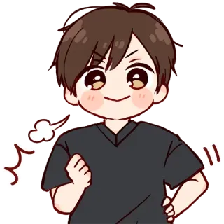 😊 c29be748 anime, cartoon, boy, happy, excited, chibi telegram sticker