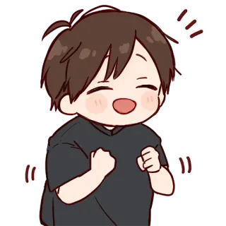 ☺️ ebde790e anime, boy, happy, joyful, cute, celebrate, excited telegram sticker