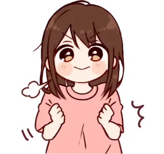 😍 42681e48 Anime, Ragazza, Felice, Eccitato/a, Carino/a, Cartone animato telegram sticker