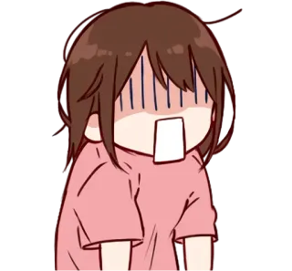 😱 53c51174 ragazza anime, scioccata, imbarazzata, cartone animato, adesivo, femmina telegram sticker
