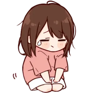 😢 c6d0b8c9 ragazza anime, triste, piangere, emotivo, cartone animato, adesivo telegram sticker