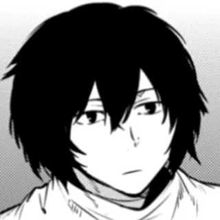 🎉 3980a3f5 Аниме, Манга, Портрет, Персонаж, Чёрно-белый whatsapp sticker