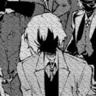 🌟 a1622a12 Аниме, Манга, Черно-белое, Портрет, Группа, Мужчины, Костюмы whatsapp sticker