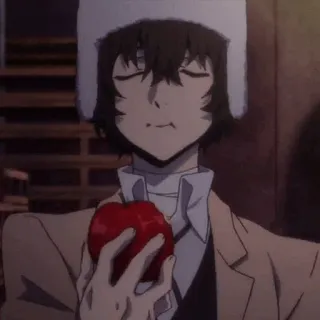 📺 33357ae1 Dazai Osamu Bungou Stray Dogs Anime, Charakter, Essen, Apfel, Fanart, Dazai, Bungou Stray Dogs whatsapp sticker