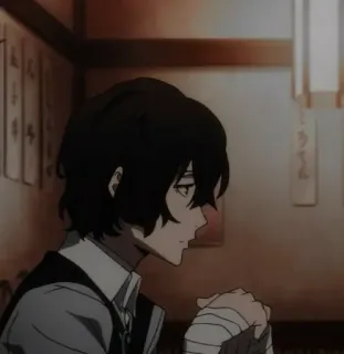 🪙 2a137436 Osamu Dazai Bungou Stray Dogs อนิเมะ, โอซามุ ดาไซ, Bungou Stray Dogs, มังงะ, ตัวละคร whatsapp sticker