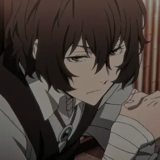 🪙 5f967348 Osamu Dazai Bungou Stray Dogs อนิเมะ, ตัวละคร, ผ้าพันแผล, ผมสีน้ำตาล, ดาไซ, Bungou Stray Dogs whatsapp sticker