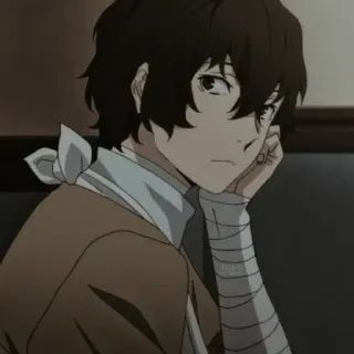 🪙 9c488894 Osamu Dazai Bungo Stray Dogs อนิเมะ, ผ้าพันแผล, ผมสีน้ำตาล, ดาไซ, Bungo Stray Dogs whatsapp sticker