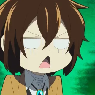 ☕️ 611059a6 Dazai Osamu Bungo Stray Dogs Anime, Dazai, Bungo Stray Dogs, Chibi, Divertente, Espressione telegram sticker