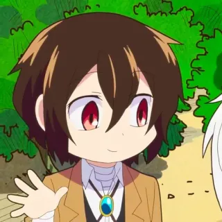 ☕️ 8e6d23ef Dazai Osamu Bungo Stray Dogs Anime, Cartone animato, Personaggio, Dazai, Bungo Stray Dogs, Saluto con la mano telegram sticker