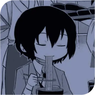 🌂 731a55e0 อนิเมะ, กิน, บะหมี่, ตัวละคร, การ์ตูน, จิบิ telegram sticker