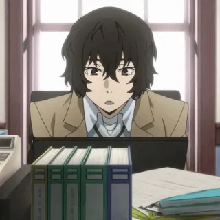 ✨ 0855ced5 Osamu Dazai Bungou Stray Dogs Anime, Karakter, Kantor, Dazai whatsapp sticker