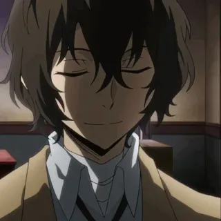 ✨ 8dd94582 Osamu Dazai Bungo Stray Dogs Anime, Manga, Bungo Stray Dogs, Osamu Dazai, Tersenyum whatsapp sticker