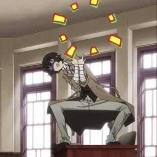 ✨ e0b93fe1 Osamu Dazai Bungou Stray Dogs Anime, Dazai, Bungou Stray Dogs, Karakter, lucu whatsapp sticker