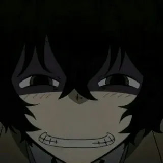 😈 50009e2c Osamu Dazai Bungo Stray Dogs 动漫, 文豪野犬, 坏笑, 太宰, 太宰治 telegram sticker