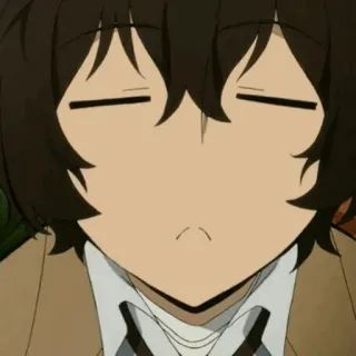 🙁 6ec6d498 Dazai Osamu Bungou Stray Dogs 动漫, 太宰, 文豪野犬, 漫画, 面无表情 telegram sticker