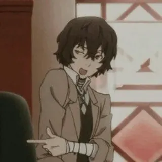 😌 8aa8b8c8 Osamu Dazai Bungou Stray Dogs 动漫, 漫画, 太宰, 文豪野犬, 自杀, 绷带 telegram sticker